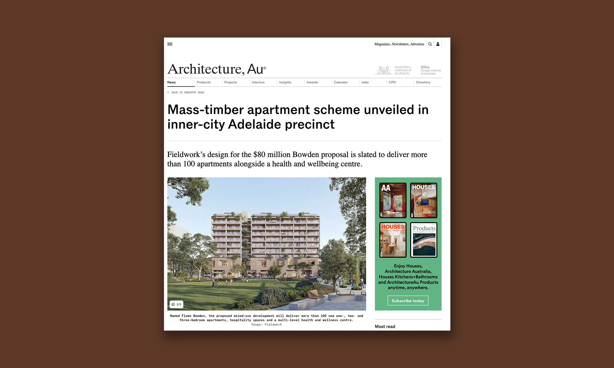 Flowe Bowden featured in ArchitectureAU